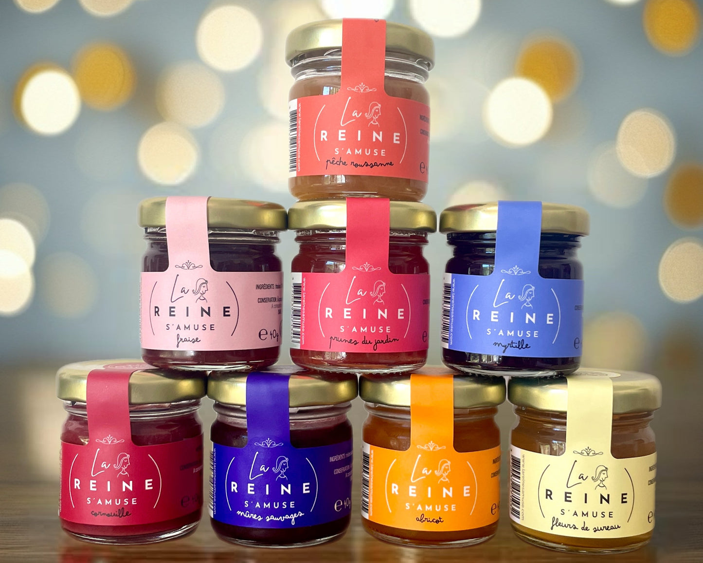 Coffret cadeau 6 miniatures confitures et petites cuillères de dégustation