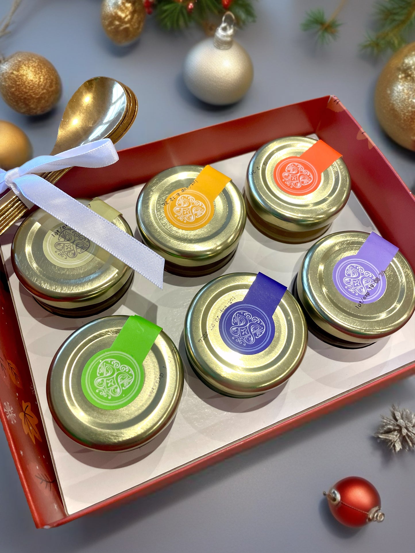 Coffret miniatures confitures et petites cuillères de dégustation - collection automne-hiver